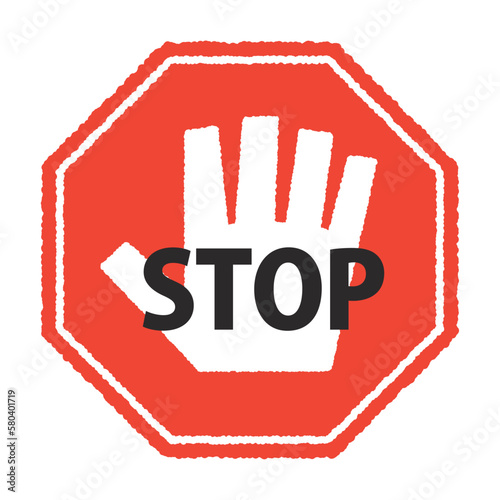 手描き風の「STOP」標識アイコン
