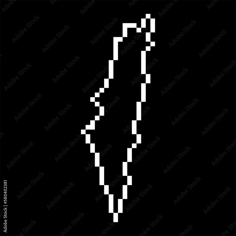 Fototapeta premium Pixel map of Israel. Vector illustration.
