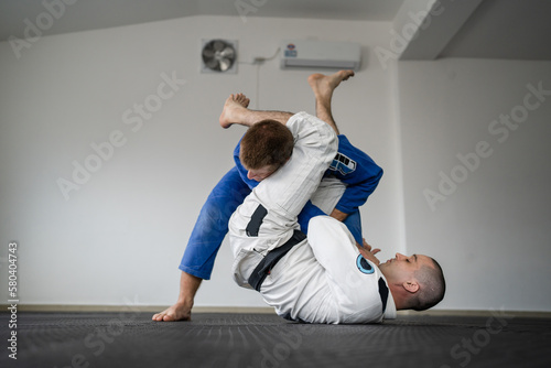 brazilian jiu jitsu bjj concept training martial arts combat sport photo