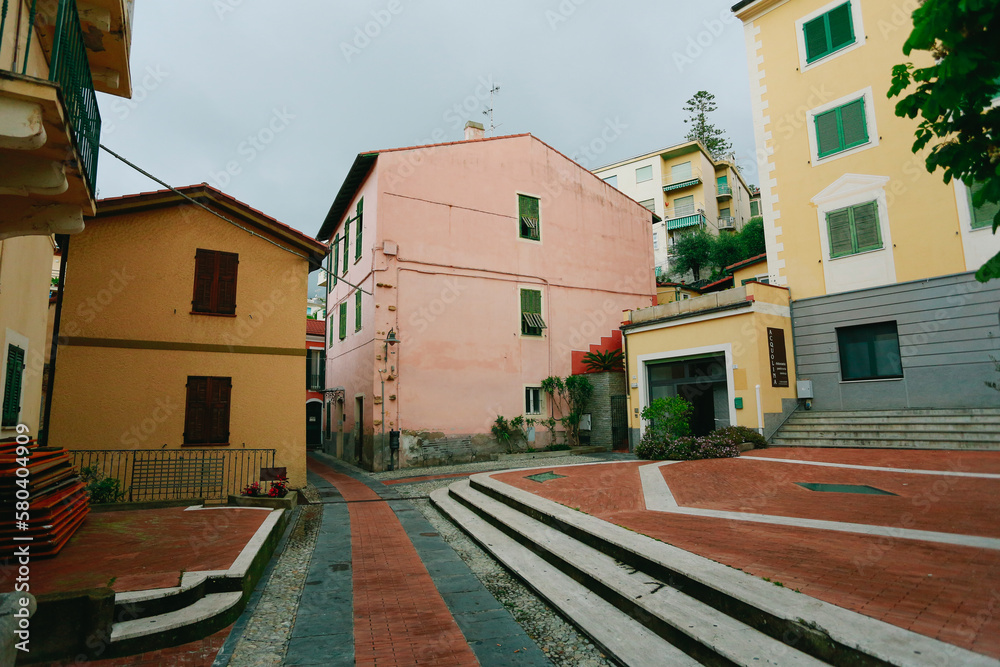 Colorful city buildings square at old town in Italy Colorful city buildings square at old town in Italy