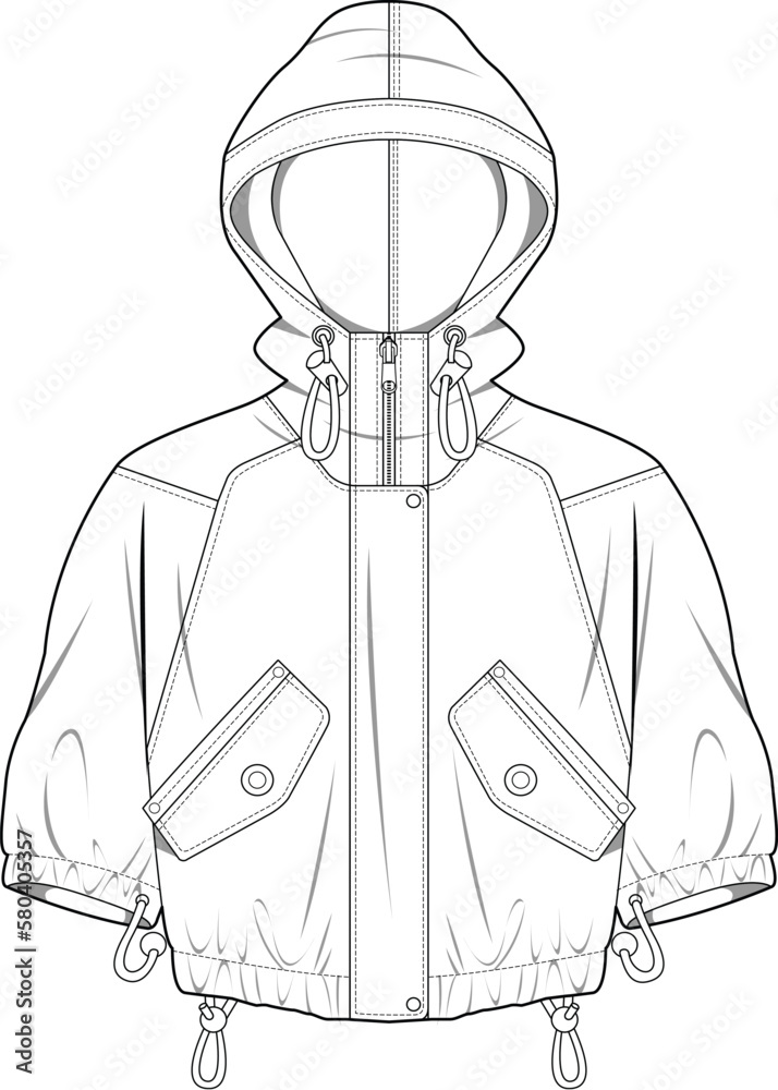 illustration drawings coats jacket design clothing clothes women robe gown dress pocket details fabrics girl boys man textile texture vector