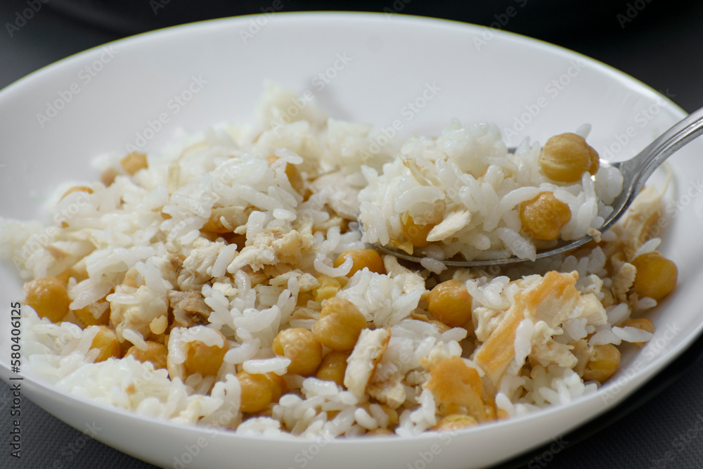 Chicken and chickpea rice, one of the famous dishes in Turkey Chicken and chickpea rice, one of the famous dishes in Turkey
