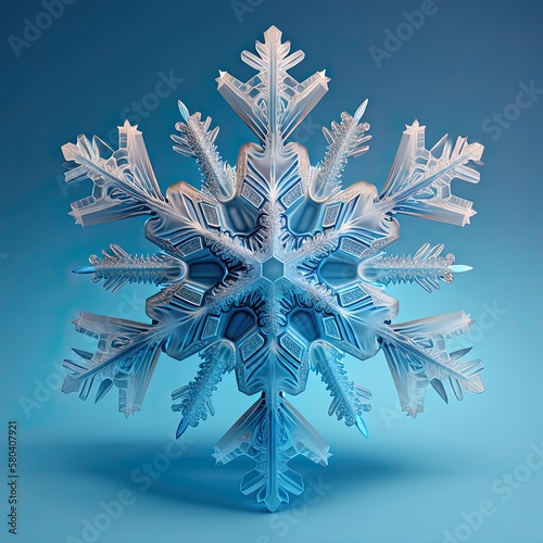 Snowflake on blue background