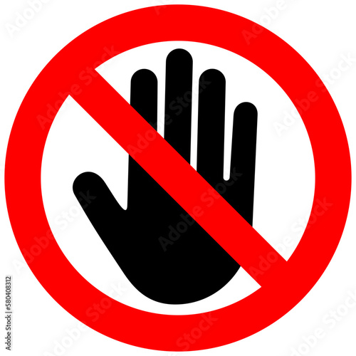 Do not enter sign with hand