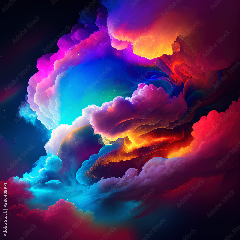 abstract colorful clouds background, ai generation abstract colorful clouds background, ai generation