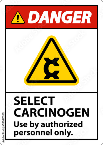 Danger Select Carcinogen Label On White Background