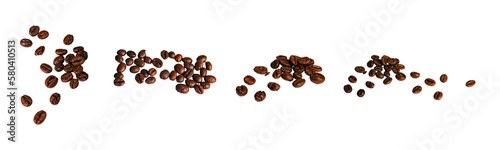 Set of bean roasting coffee isolated