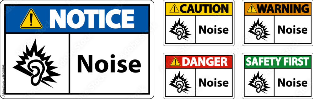 Caution Noise Symbol Sign On White Background Caution Noise Symbol Sign On White Background