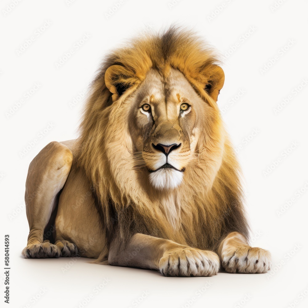 lion on a white background, GENERATIVE AI