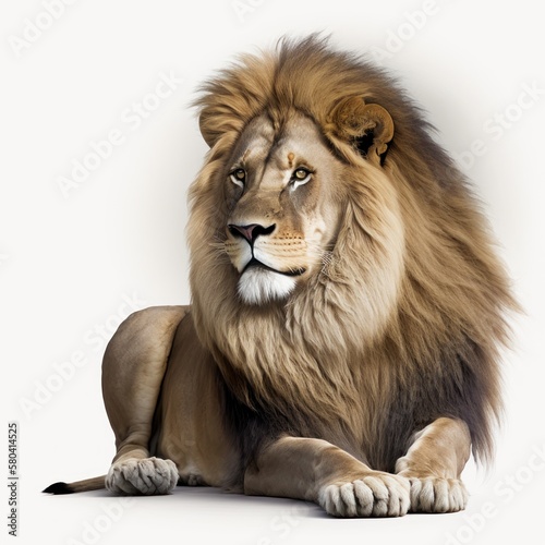 lion on a white background  GENERATIVE AI