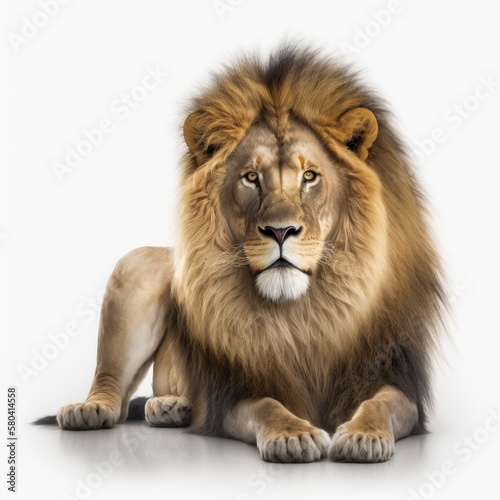 lion on a white background, GENERATIVE AI