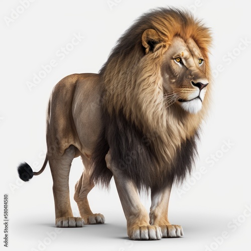 lion on a white background, GENERATIVE AI © freeprompt