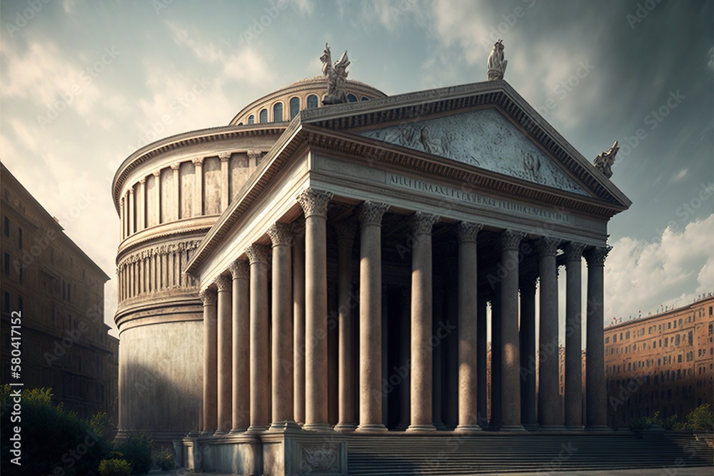 Beautiful and monumental architecture in the classical style of past centuries AI