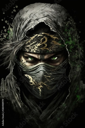 ninja fighter portrait