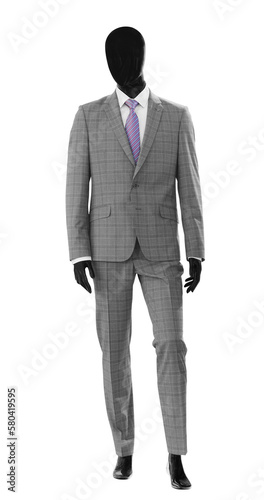 Business suit on Mannequin, Business grey suite on mannequin isolated on white