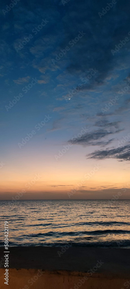 paisaje de fondo pantalla playa sol luna