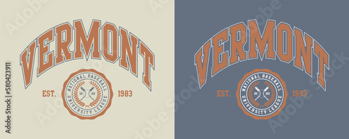 Vector typography in varsity vintage style. 
Editable and ready to use
