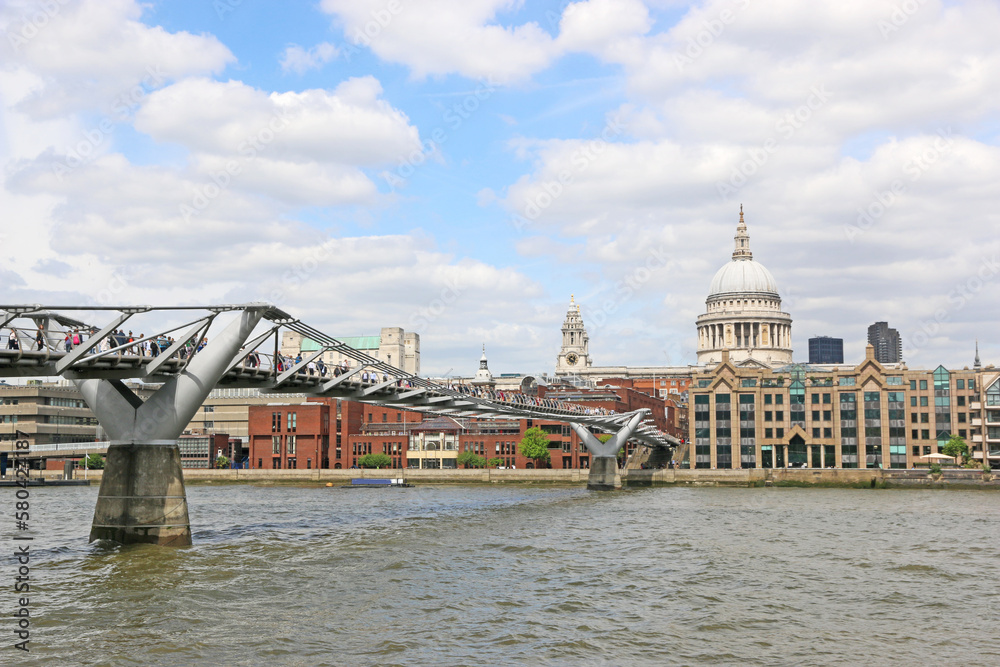 Millennium bridge across the River Thames, London