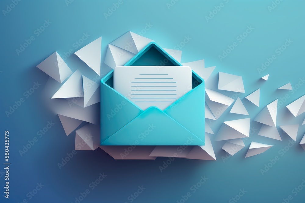 Fototapeta premium Notification par e-mail pour la communication par e-mail d'entreprise et le marketing numérique. Boîte de réception recevant une alerte de message électronique.