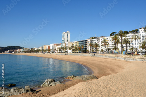 beach and village of LLoret de Mar, Costa Brava, Girona province, Catalonia, Spain © curto