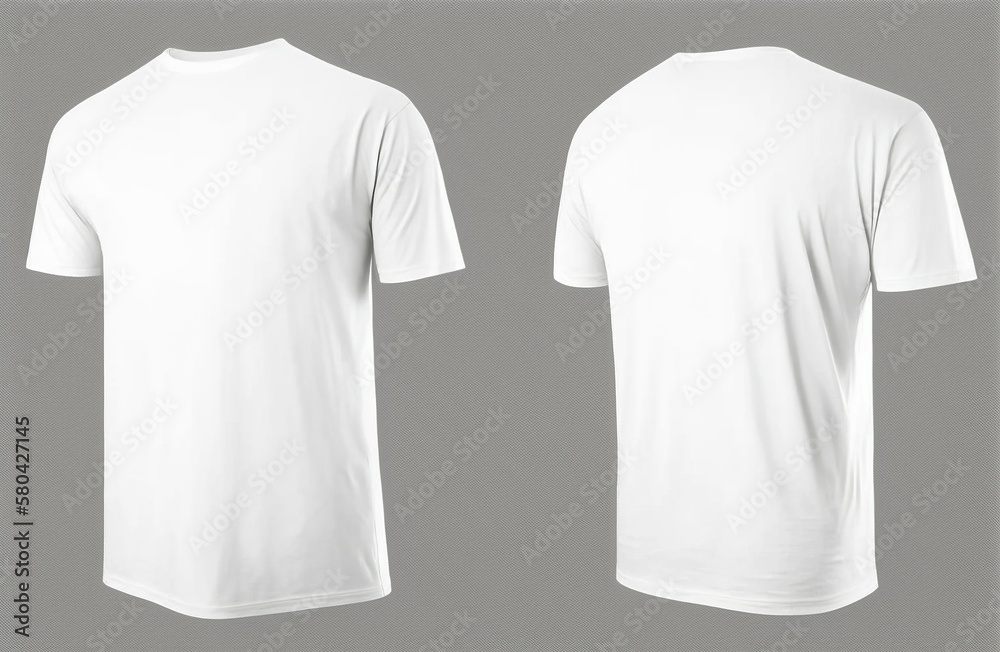 3d white t-shirt front and back on gray background 3d white t-shirt front and back on gray background