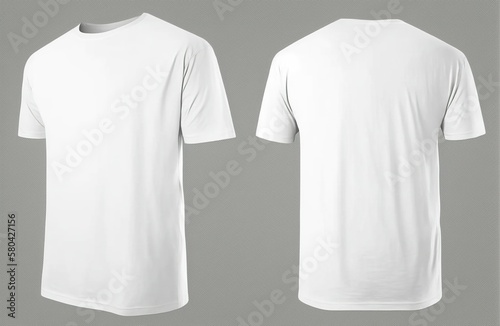 3d white t-shirt front and back on gray background