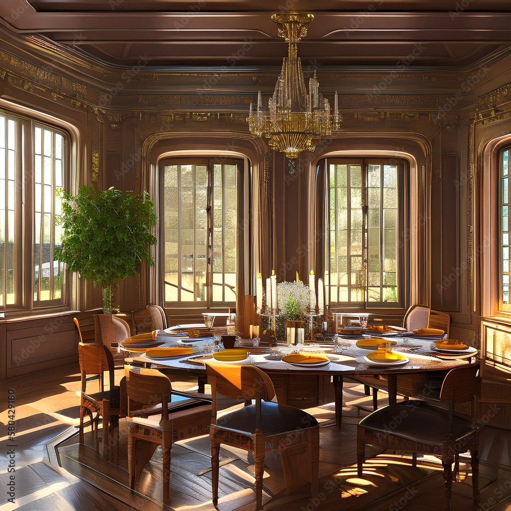 a spacious and sun-filled dining room 3_SwinIRGenerative AI