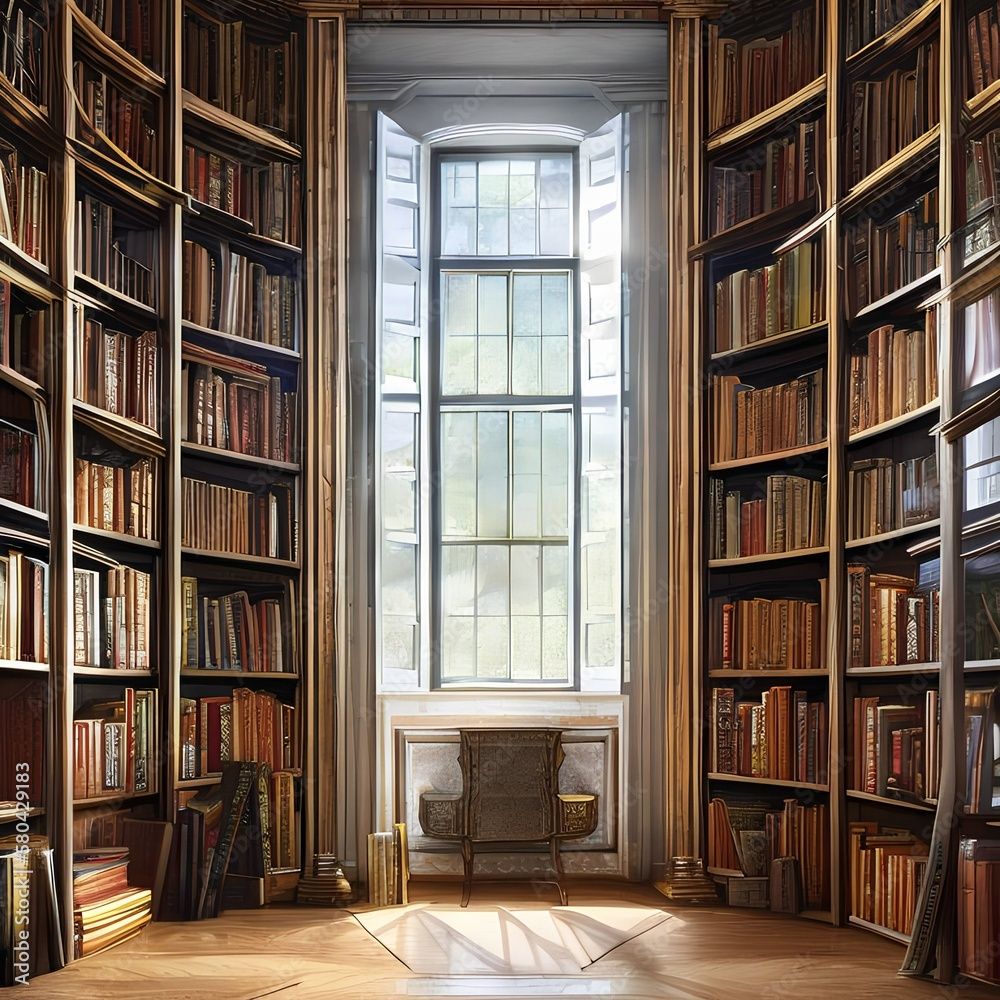 a spacious home library with ladders and plenty of books 2_SwinIRGenerative AI a spacious home library with ladders and plenty of books 2_SwinIRGenerative AI