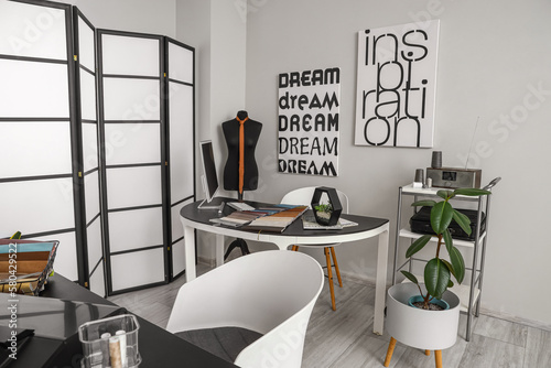 Interior of modern atelier ...