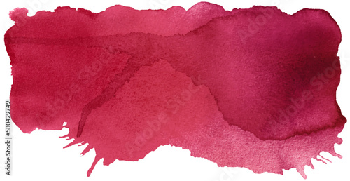Hand painted brush strokes. Viva Magenta watercolor spots isolated on white background