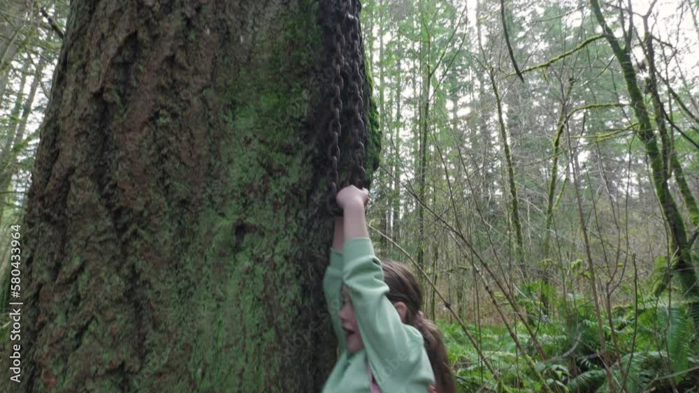 Little Girl Exploring Abstract Hiking Trail Feature Little Girl Exploring Abstract Hiking Trail Feature