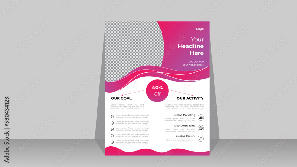 Different layout business flyer design and vector template cover poster a4 paper for digital company .