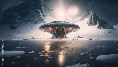 Frozen UFO, AI Generated, Artificial Intelligence, 