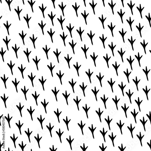black and white bird tracks pattern
