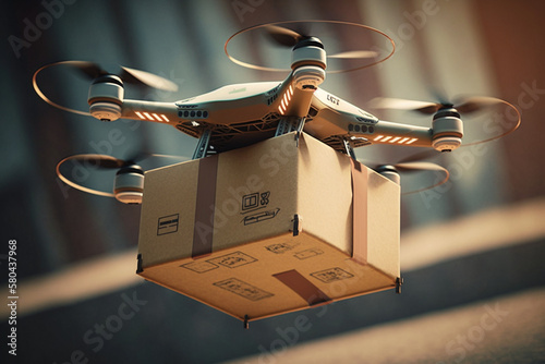 A drone delivering a package Generative AI