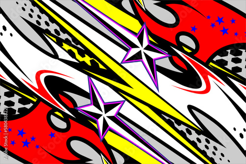 racing background vector design with a unique stripe pattern and bright colors, as well as a star effect. suitable for your racing design.