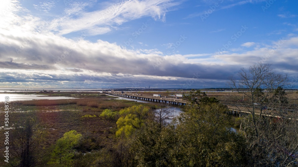 interstate 10 bridge on Mobile Bay interstate 10 bridge on Mobile Bay