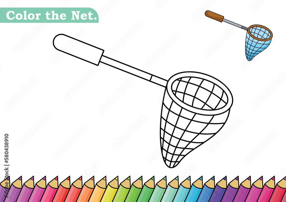 Net coloring page. isolated coloring book. color pages for kids