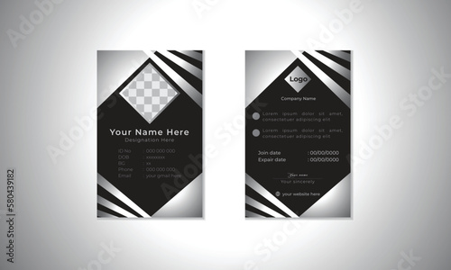 Modern and clean Business vector design elements for the graphic layout of corporate id card. Creative abstract background template with gradient silver white.