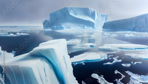 (4k) Iceberg Landscape AI