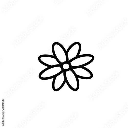 Linear flower in doodle style sign
