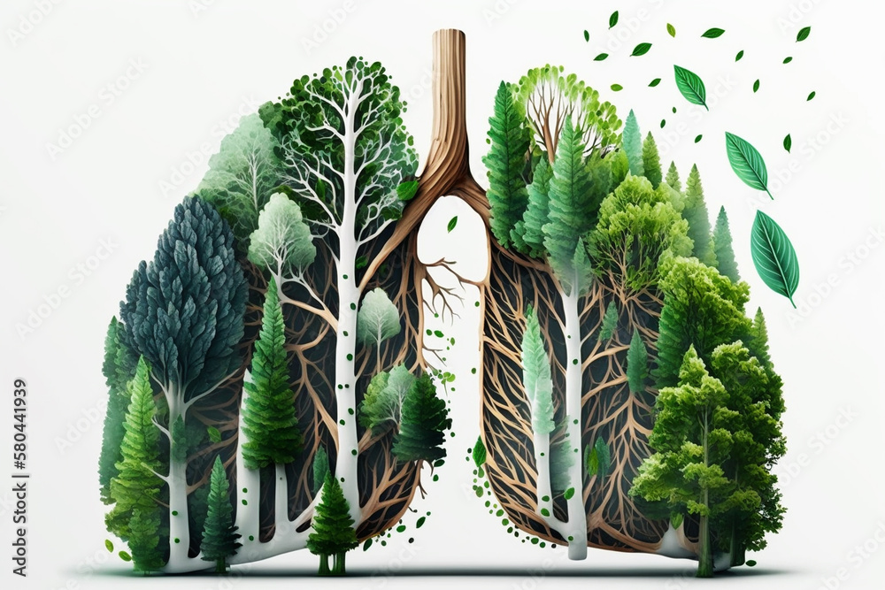 The forest, the lungs of Earth. Fresh and clean lungs without lung