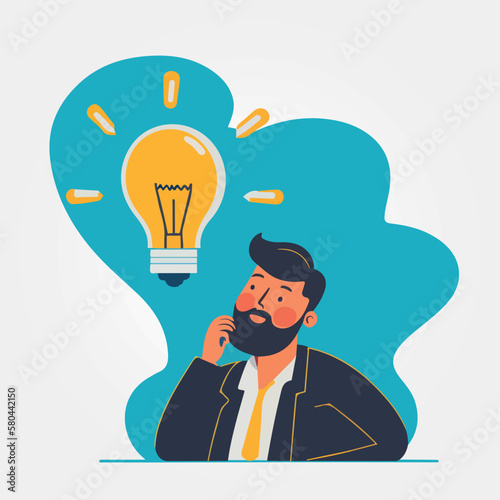 man having an idea, vector illustration