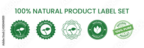 Set Of Natural Product Vector Label, Natural Products, Healthy Food Emblem, Natural Product Logo, Emblem, Seal, Badge, Sticker, Tag, CBD Label Design Elements, Organic Food