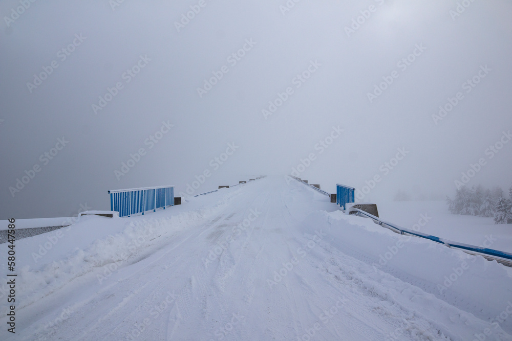 Winter view of Rila mountain near Belmeken Dam, Bulgaria
