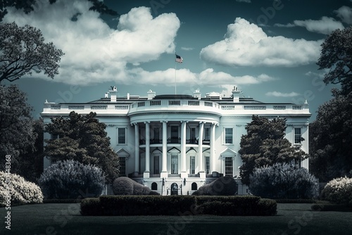 illustration, the white house of the united states of america, ai generative photo