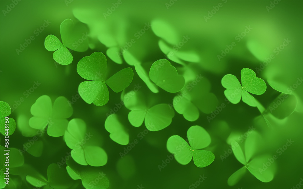 st patrick's day, green shamrock, clover leaves background