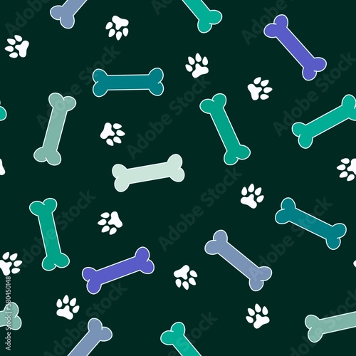 Cartoon animals seamless bones and dog pattern for wrapping paper and fabrics and linens and kids clothes © Tetiana