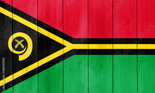 Vanuatu flag on a textured background. Concept collage.