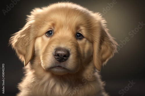 Golden retriever puppy close up
